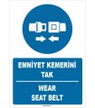 ZY1384 - Türkçe İngilizce, Emniyet Kemerini Tak, Wear Seat Belt
