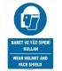 ZY1413 - Türkçe İngilizce, Baret ve yüz siperi kullan, Wear helmet and face shield