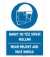 ZY1412 - Türkçe İngilizce, Baret ve yüz siperi kullan, Wear helmet and face shield