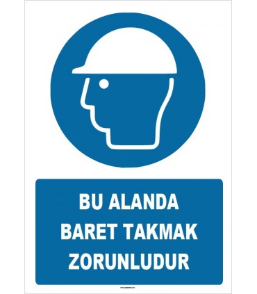 ZY1415 - ISO 7010 Bu Alanda Baret Takmak Zorunludur