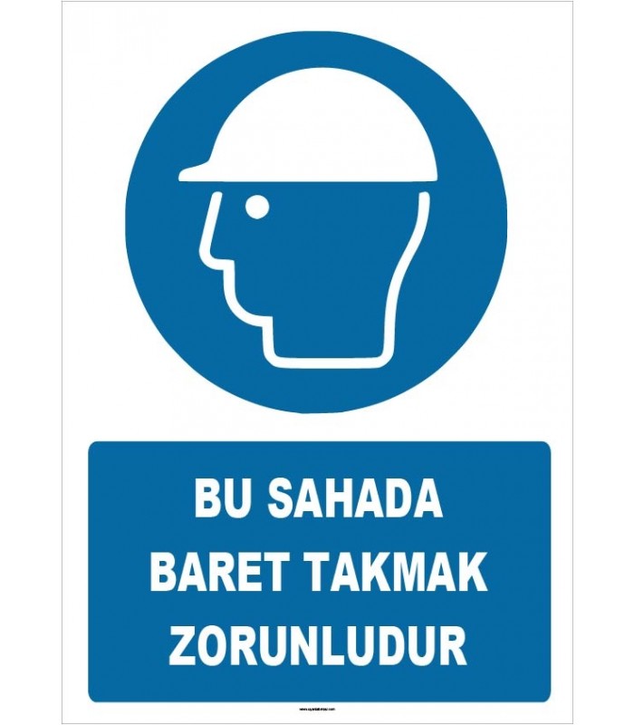 ZY1416 - ISO 7010 Bu Sahada Baret Takmak Zorunludur