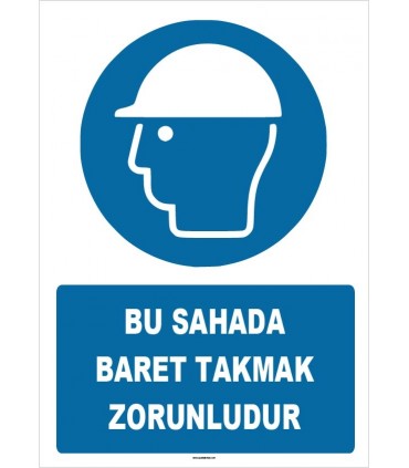 ZY1416 - ISO 7010 Bu Sahada Baret Takmak Zorunludur