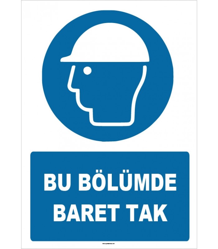 ZY1429 - ISO 7010 Bu Bölümde Baret Tak