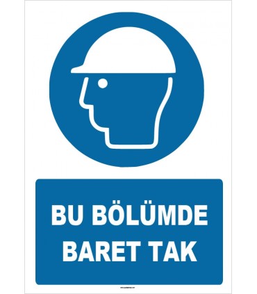ZY1429 - ISO 7010 Bu Bölümde Baret Tak