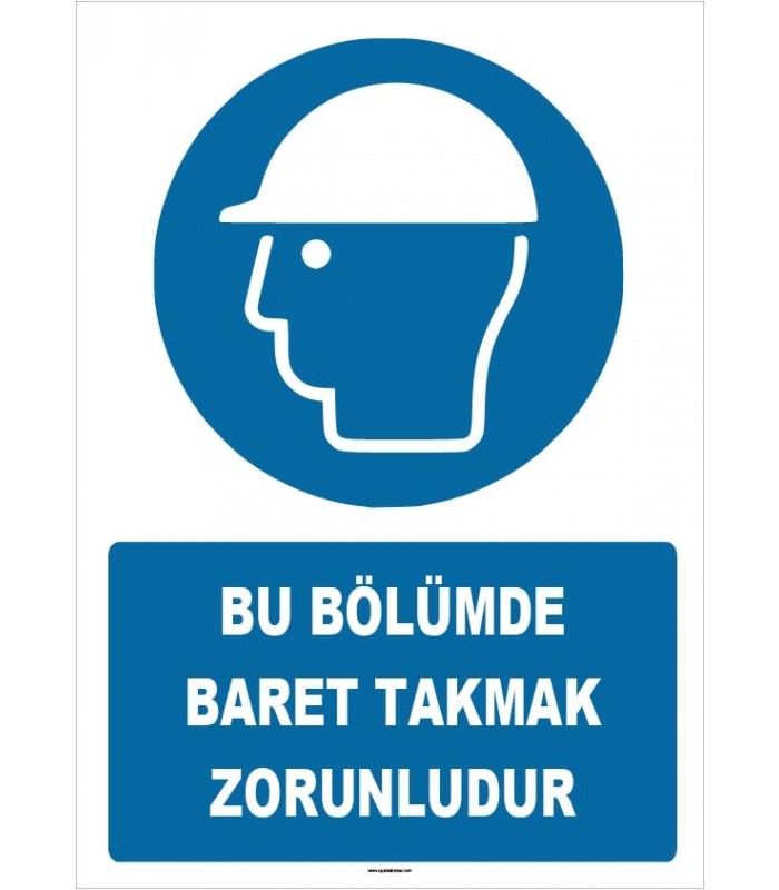 ZY1417 - ISO 7010 Bu Bölümde Baret Takmak Zorunludur