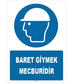 ZY1432 - ISO 7010 Baret Giymek Mecburidir