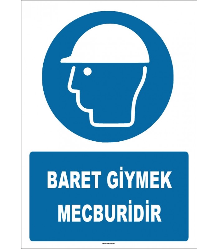 ZY1432 - ISO 7010 Baret Giymek Mecburidir