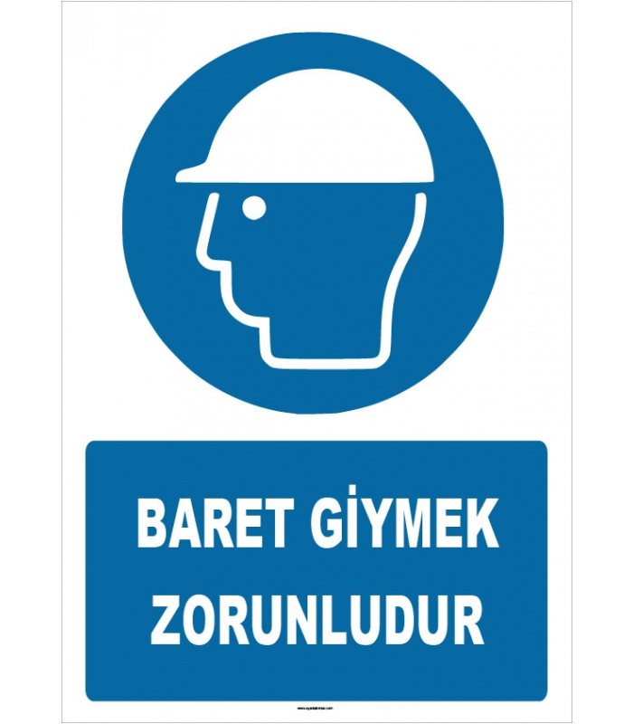 ZY1433 - ISO 7010 Baret Giymek Zorunludur