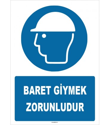 ZY1433 - ISO 7010 Baret Giymek Zorunludur
