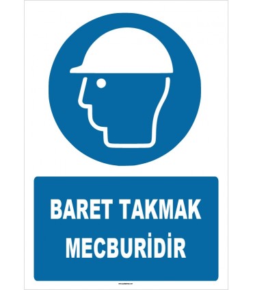 ZY1435 - ISO 7010 Baret takmak mecburidir