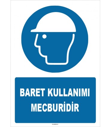 ZY1437 - ISO 7010 Baret Kullanımı Mecburidir