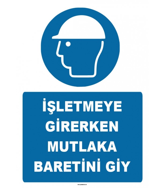 ZY1443 - ISO 7010 İşletmeye girerken mutlaka baretini giy
