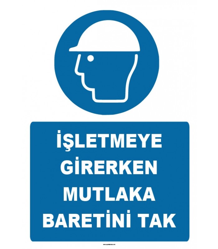 ZY1444 - ISO 7010 İşletmeye girerken mutlaka baretini tak