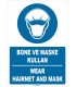 ZY1478 - Türkçe İngilizce Bone ve Maske Kullan, Wear Hairnet and Mask