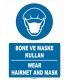 ZY1487 - Türkçe İngilizce Bone ve Maske Kullan, Wear Hairnet and Mask