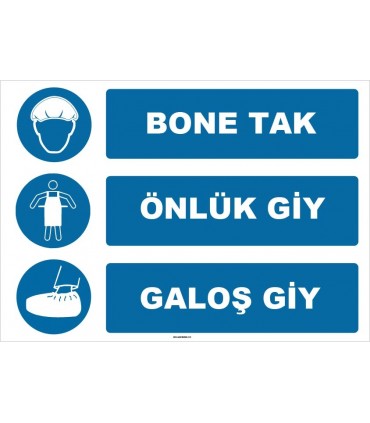 ZY1505 - Bone Tak, Önlük Giy, Galoş Giy