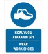 ZY1514 - Türkçe İngilizce, Koruyucu Ayakkabı Giy, Wear Safety Shoes