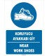 ZY1515 - Türkçe İngilizce, Koruyucu Ayakkabı Giy, Wear Safety Shoes