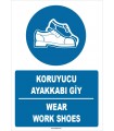 ZY1515 - Türkçe İngilizce, Koruyucu Ayakkabı Giy, Wear Safety Shoes