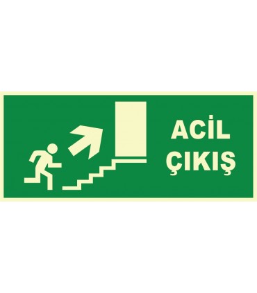 ZY1567 - Fosforlu Acil Çıkış, merdivenden yukarı