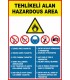 ZY-1645 - Türkçe - İngilizce Tehlikeli Alan, Hazardous Area Levhası