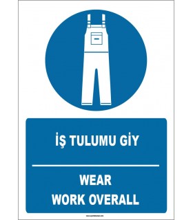 ZY1691 - Türkçe İngilizce, İş Tulumu Giy, Wear Work Overall
