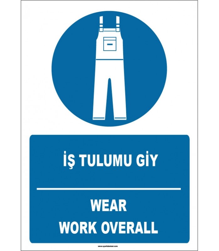 ZY1691 - Türkçe İngilizce, İş Tulumu Giy, Wear Work Overall
