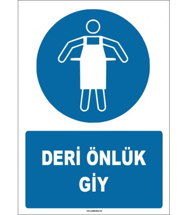 ZY1707 - ISO 7010 Deri Önlük Giy