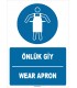 ZY1714 - ISO 7010 Türkçe İngilizce Önlük Giy, Wear Apron