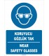 ZY1366 - ISO 7010 Türkçe İngilizce, Koruyucu Gözlük Tak, Wear Safety Glasses