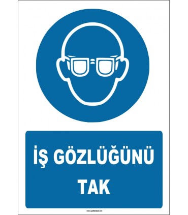 ZY1781 - ISO 7010 İş Gözlüğünü Tak