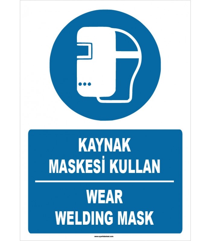 ZY1372 - Türkçe İngilizce, Kaynak Maskesi Kullan, Wear Welding Mask