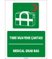 ZY1826 - ISO 7010 Türkçe İngilizce Tıbbi Muayene Çantası, Medical Grab Bag