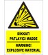 ZY1836 - ISO 7010 Türkçe İngilizce Dikkat Patlayıcı Madde, Warning Explosive Material