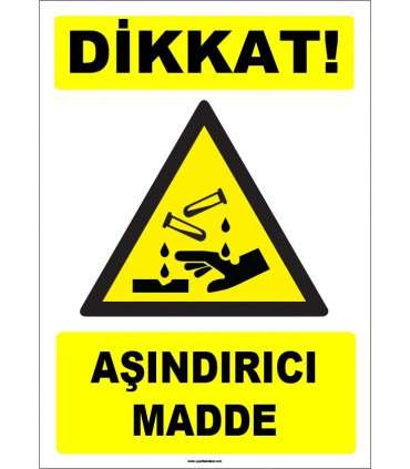 ZY1843 - ISO 7010 Dikkat Aşındırıcı Madde
