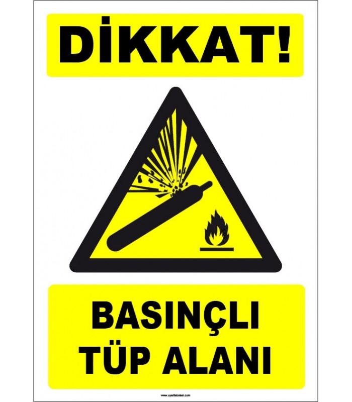 ZY1854 - ISO 7010 Dikkat Basınçlı Tüp Alanı