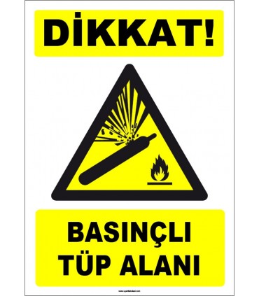ZY1854 - ISO 7010 Dikkat Basınçlı Tüp Alanı