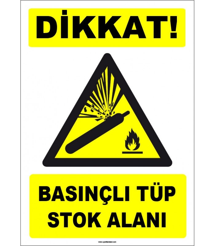 ZY1878 - ISO 7010 Dikkat Basınçlı Tüp Stok Alanı