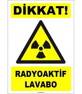ZY1871 - ISO 7010 Dikkat Radyoaktif Lavabo