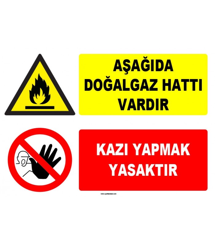 ZY-1890 - Dikkat Aşağıda Doğalgaz Hattı Vardır, Kazı Yapmak Yasaktır