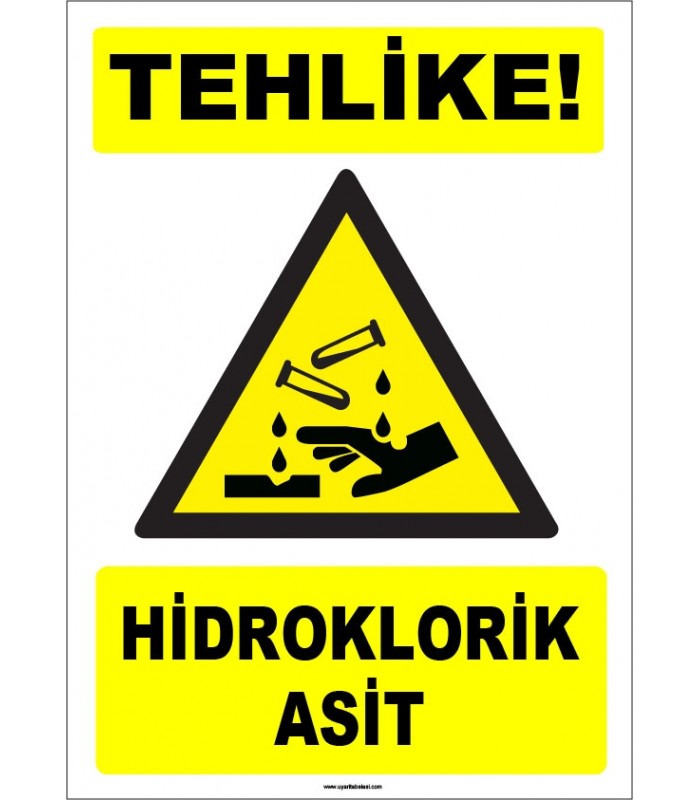 ZY1916 - ISO 7010 Tehlike! Hidroklorik Asit