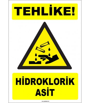 ZY1916 - ISO 7010 Tehlike! Hidroklorik Asit