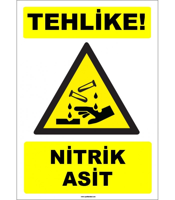 ZY1918 - ISO 7010 Tehlike! Nitrik Asit
