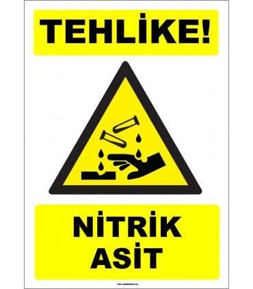 ZY1918 - ISO 7010 Tehlike! Nitrik Asit