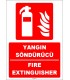 ZY1927 - ISO 7010 Türkçe İngilizce Yangın Söndürücü, Fire Extinguisher