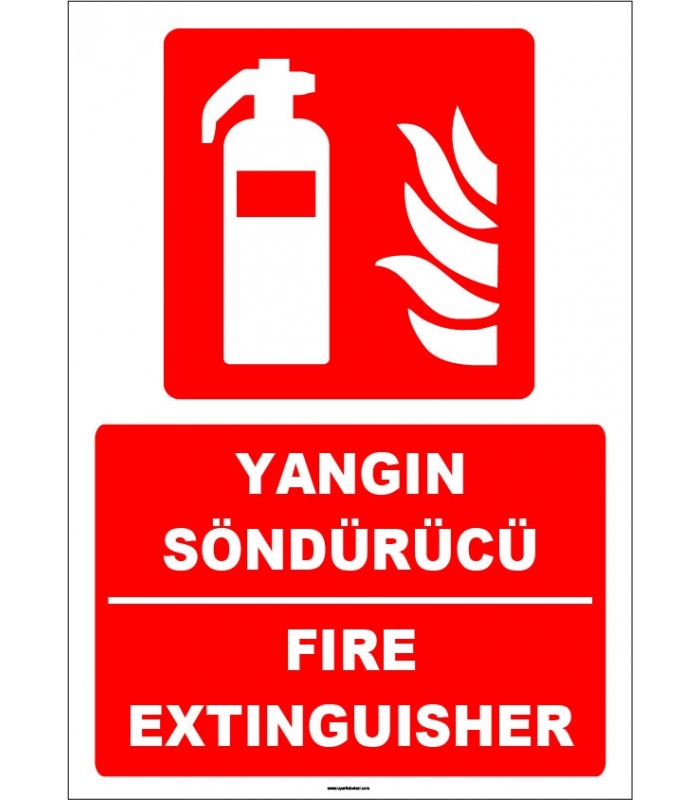 ZY1927 - ISO 7010 Türkçe İngilizce Yangın Söndürücü, Fire Extinguisher