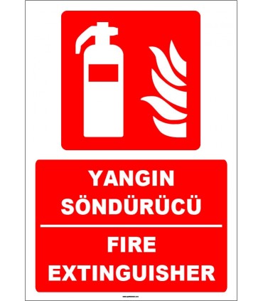 ZY1927 - ISO 7010 Türkçe İngilizce Yangın Söndürücü, Fire Extinguisher