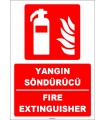 ZY1927 - ISO 7010 Türkçe İngilizce Yangın Söndürücü, Fire Extinguisher