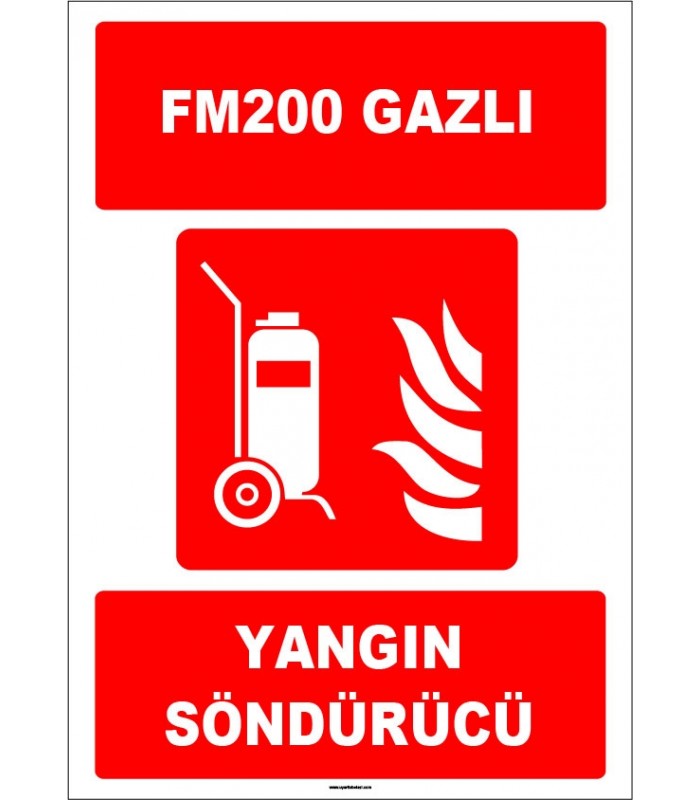 ZY1944 - ISO 7010 Tekerlekli FM 200 Gazlı Yangın Söndürücü