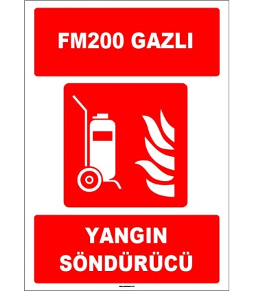 ZY1944 - ISO 7010 Tekerlekli FM 200 Gazlı Yangın Söndürücü